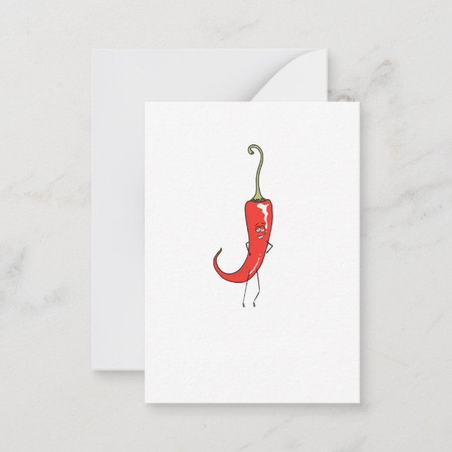 Red chili funny note card (Front)