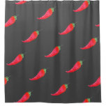 Red Chili Hand Painted Watercolor Peppers Shower Curtain at Zazzle