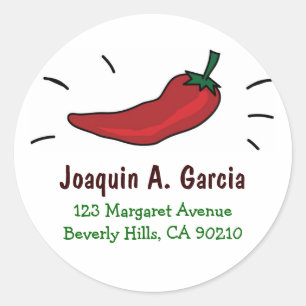 Red Chili Pepper Address Labels