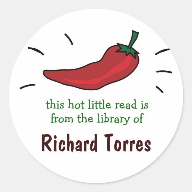 Red Chili Pepper Bookplates (Front)