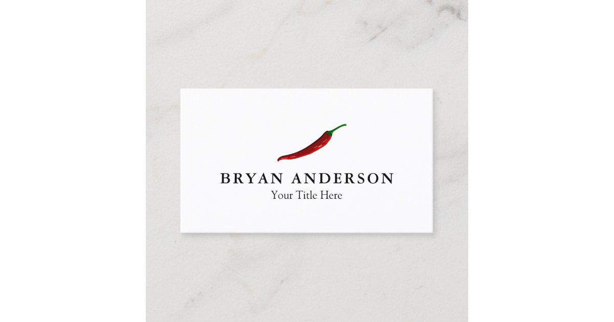 Red Chili Pepper Business Card Zazzle