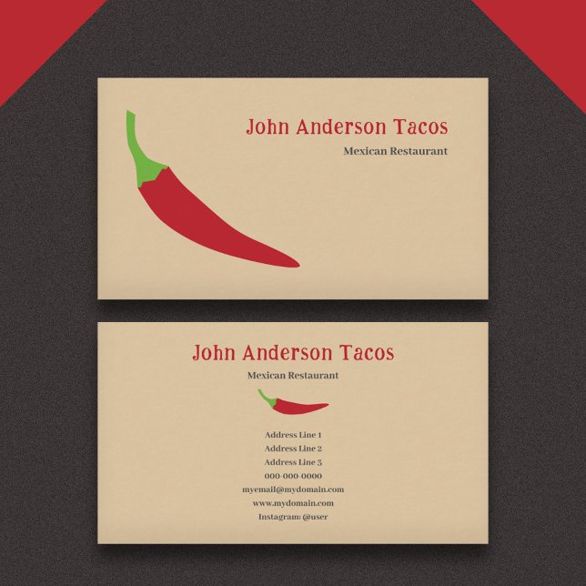 Red Chili Pepper Business Card (Red Chili Pepper Business Card)