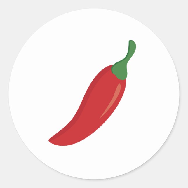 Red Chili Pepper Classic Round Sticker (Front)