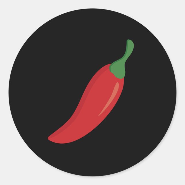 Red Chili Pepper Classic Round Sticker (Front)