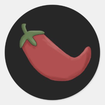 Red Chili Pepper Classic Round Sticker by She_Wolf_Medicine at Zazzle