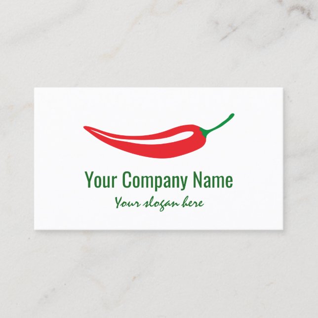 Red chili pepper company logo template business card (Front)