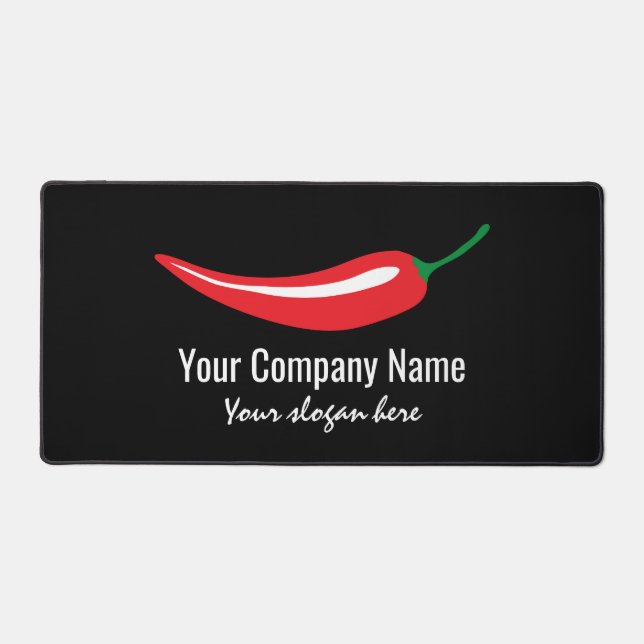 Red chili pepper company logo template desk mat (Front)