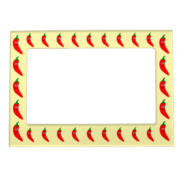 Red Chili Pepper Design Any Colour Background Magnetic Frame (Front)