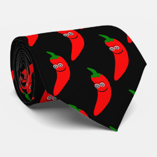 Red Chili Pepper Design Neck Tie