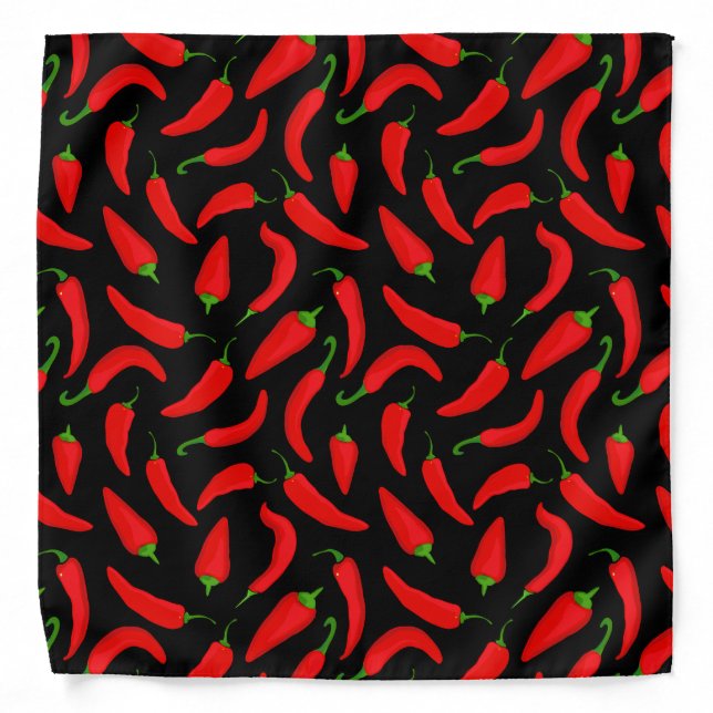 Red Chili Pepper Food Pattern Bandana (Front)