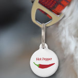 Red Chili Pepper Pet Tag<br><div class="desc">A pet tag with an illustration of a Red Chili Pepper and customizable text above and back! Get it for your new pet or to make a gift to a family who welcomes a new animal!</div>