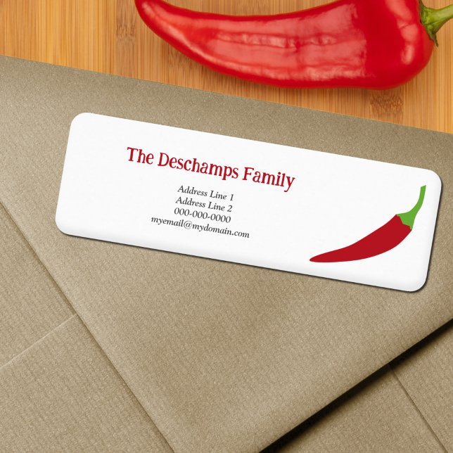 Red Chili Pepper Return Address Label (Red Chili Pepper Return Address Label)