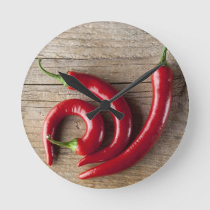 Red Chili Pepper Round Clock