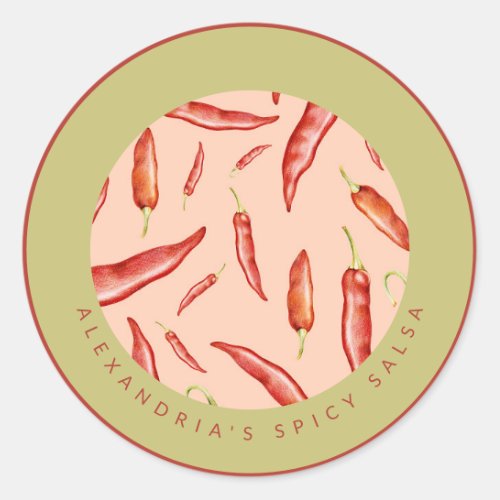 Red Chili Pepper  Salsa Classic Round Sticker