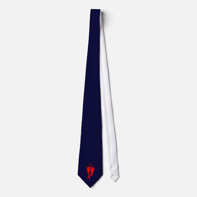 red chili pepper two dancing abstract tie (Front)
