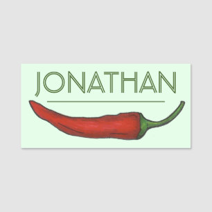 Red Chili Pepper Vegetable Garden Mexican Food Name Tag