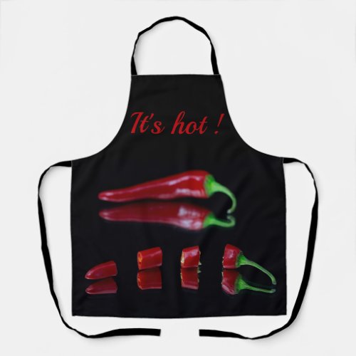 Red chili pepper with text kitchen accessory apron