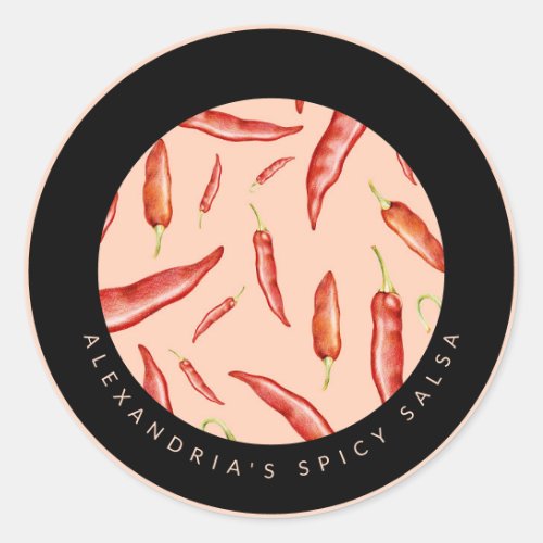 Red Chili Pepper  Your Personalized Spicy Salsa Classic Round Sticker