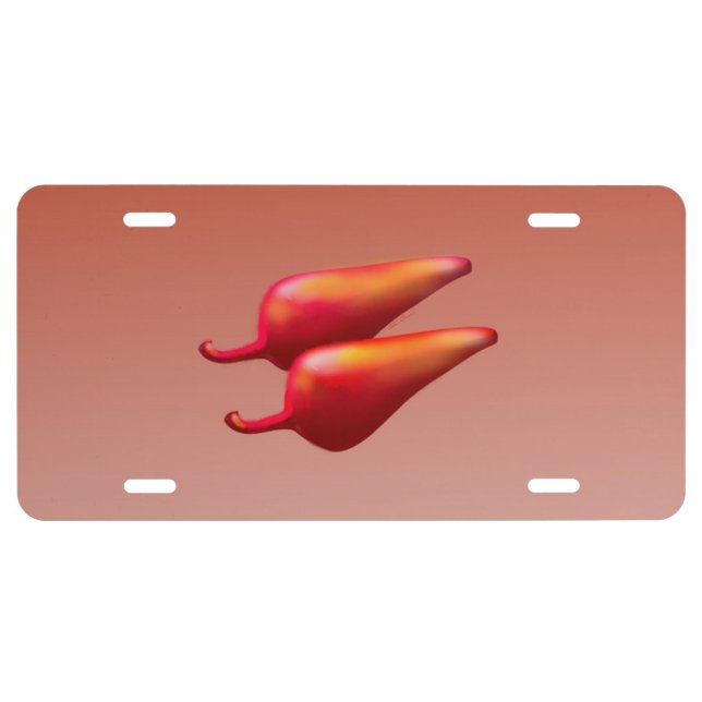 Red Chili Peppers aluminum car license plate (Front)