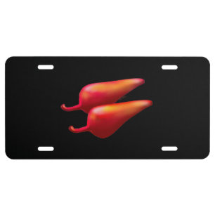 Red Chili Peppers black aluminum car license plate