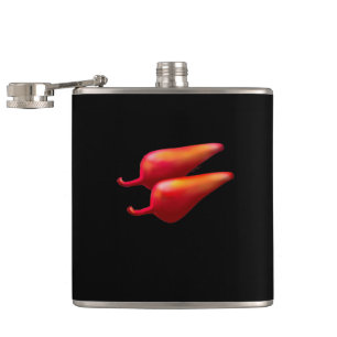 Red Chili Peppers black wrapped flask