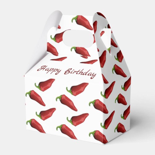 Red chili peppers favor boxes