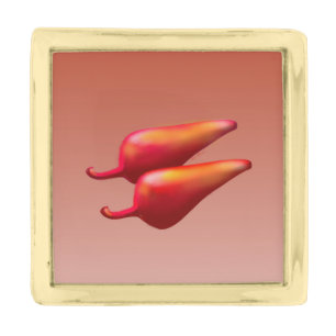 Red Chili Peppers gold small square lapel pin