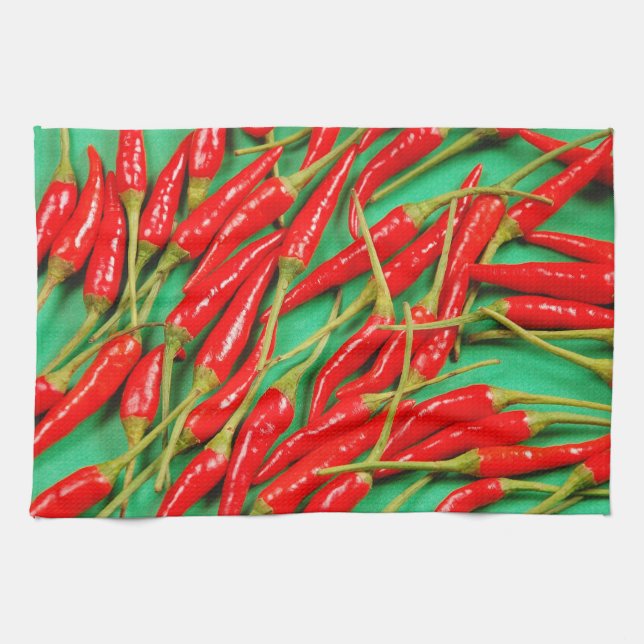 Red chili peppers kitchen towel (Horizontal)