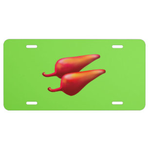 Red Chili Peppers lime green alumin license plate