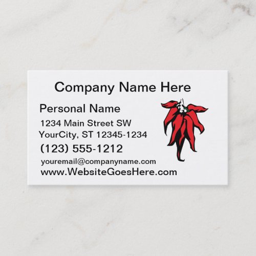 Red Chili Peppers On a String Graphic Business Card