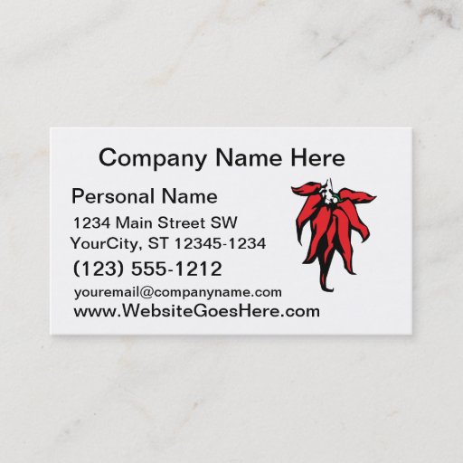 Customizable Red Chili Peppers On a String Graphic Business Card