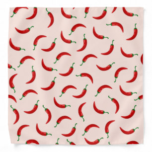 Red chili peppers on light coloured background bandana