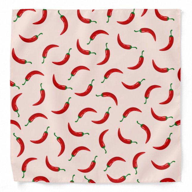 Red chili peppers on light coloured background bandana (Front)