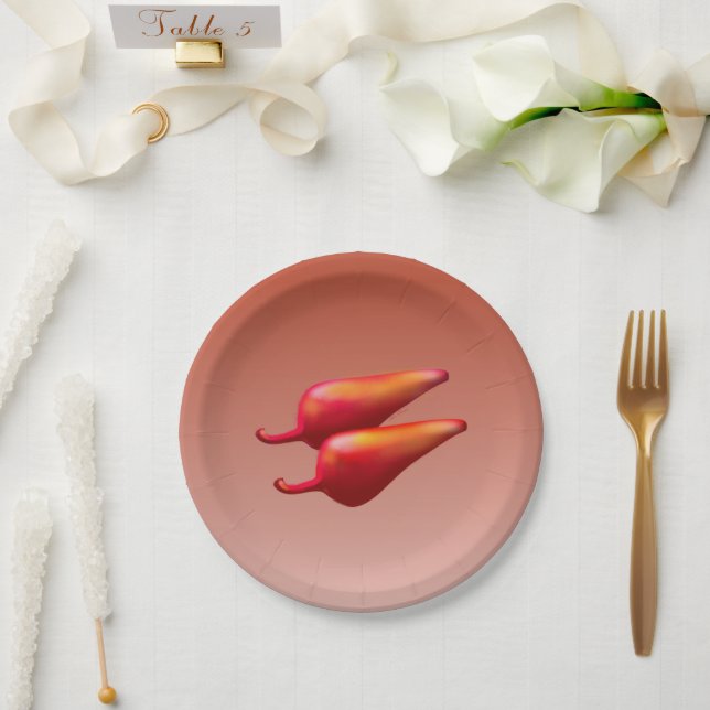 Red Chili Peppers paper plates (Wedding)