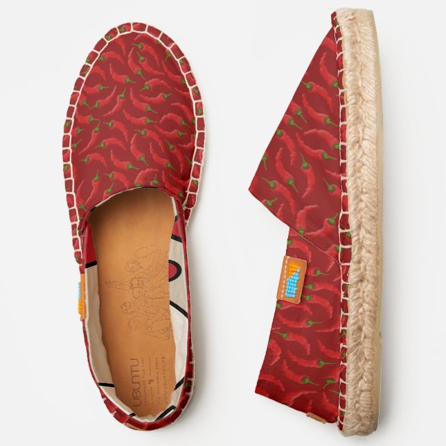 Red Chili Peppers Pattern Espadrilles (Side)