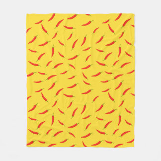 Red Chili Peppers Pattern Fleece Blanket