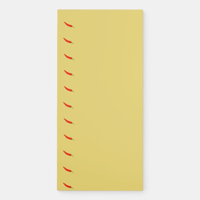 Red Chili Peppers Pattern Magnetic Notepad (Front)
