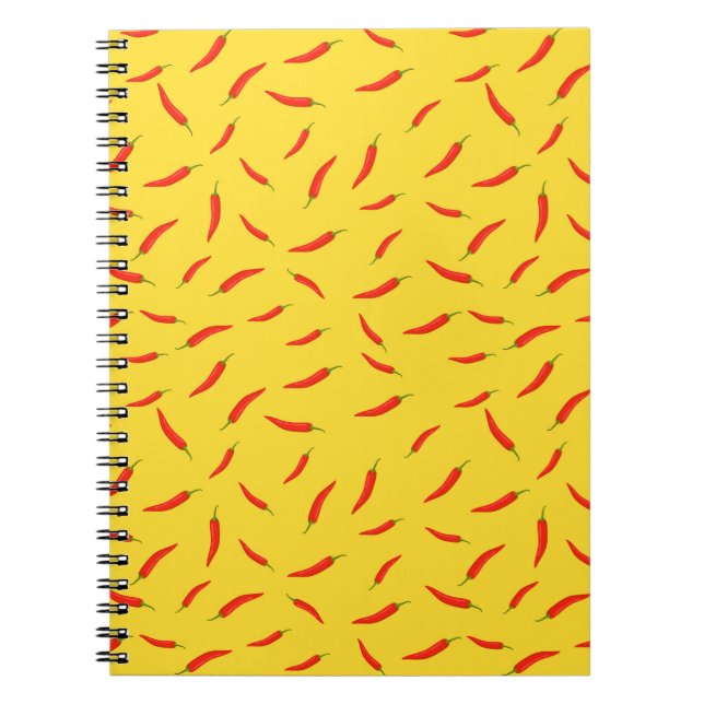 Red Chili Peppers Pattern Notebook (Front)