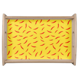 Red Chili Peppers Pattern Serving Tray