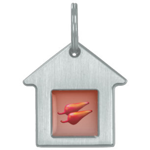 Red Chili Peppers pet house ID tag