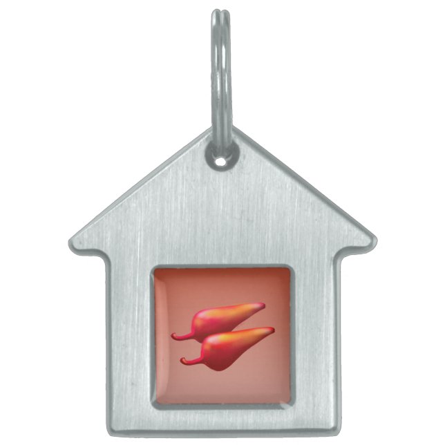 Red Chili Peppers pet house ID tag (Front)