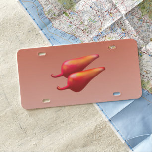 Red Chili Peppers plastic car license plate