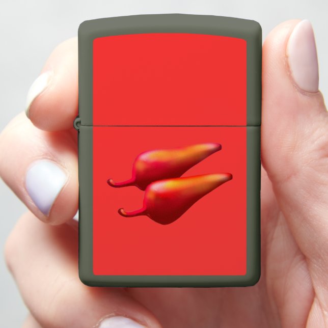 Red Chili Peppers red green Zippo lighter (In Hand)