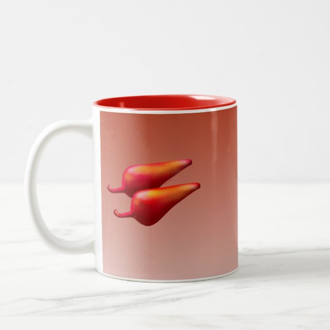 Red Chili Peppers red two tone mug (Left)