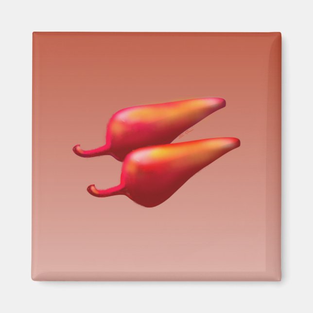 Red Chili Peppers square magnet (Front)