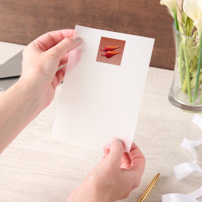 Red Chili Peppers vellum papers Invitations (Handheld)