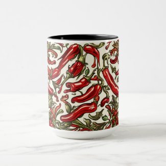 Red Chili Peppers Vintage Pattern 