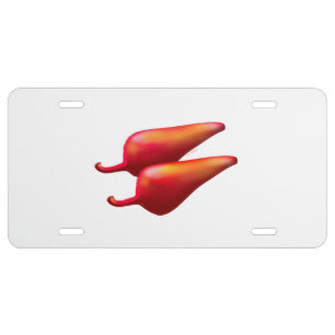 Red Chili Peppers white aluminum car license plate
