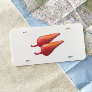 Red Chili Peppers white plastic car license plate