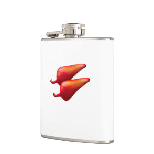 Red Chili Peppers white wrapped flask